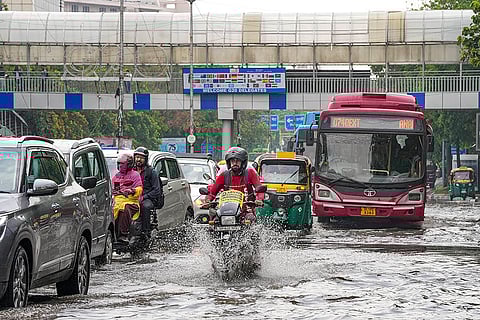 Waterlogged road near ITO